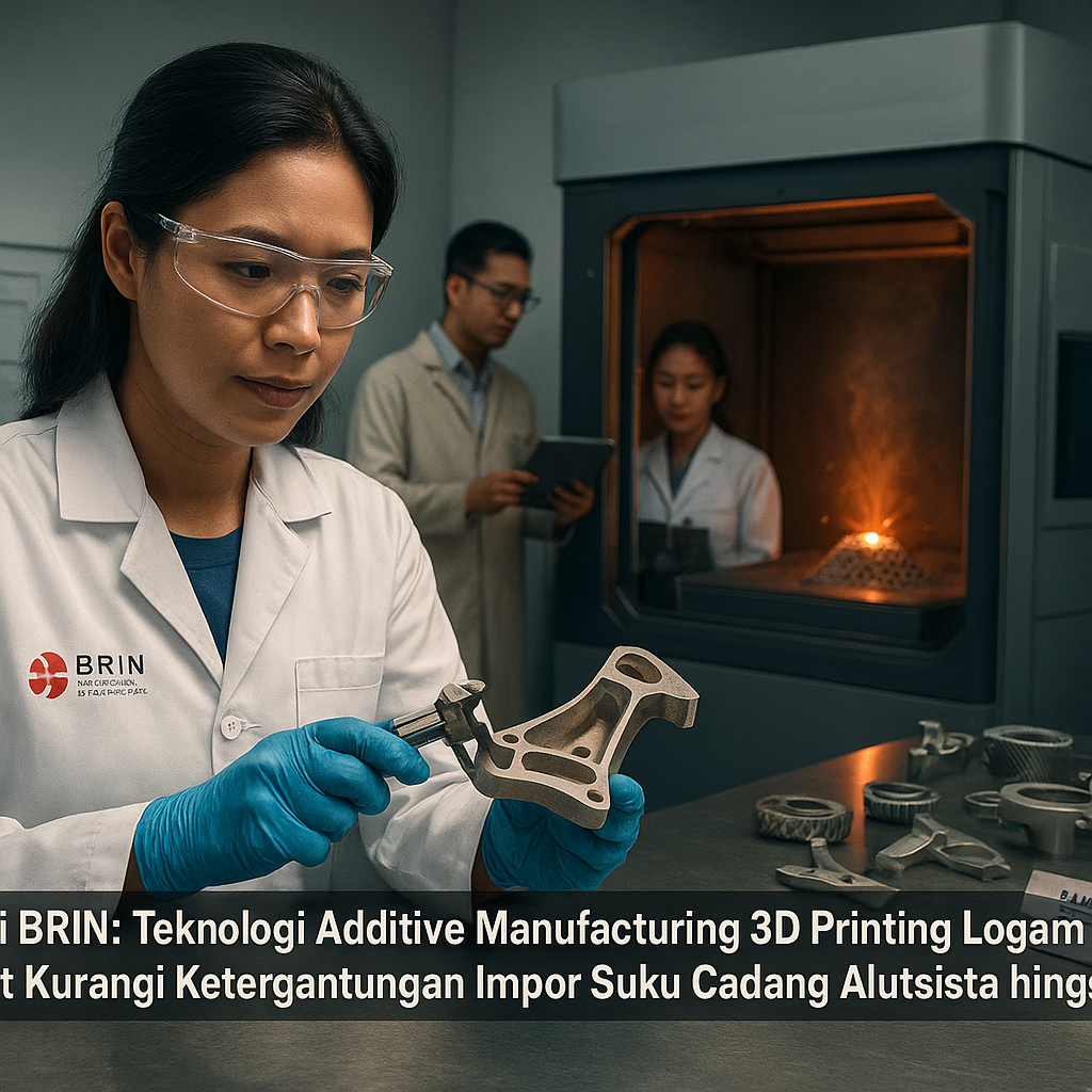 Studi BRIN: Teknologi Additive Manufacturing 3D Printing Logam Kritis dapat Kurangi Ketergantungan Impor Suku Cadang Alutsista hingga 60%