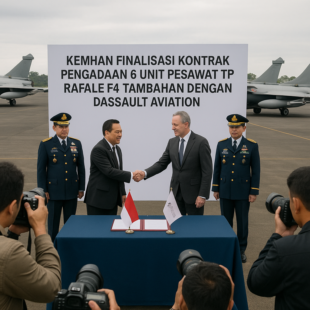 Kemhan Finalisasi Kontrak Pengadaan 6 Unit Pesawat Tempur Rafale F4 Tambahan dengan Dassault Aviation