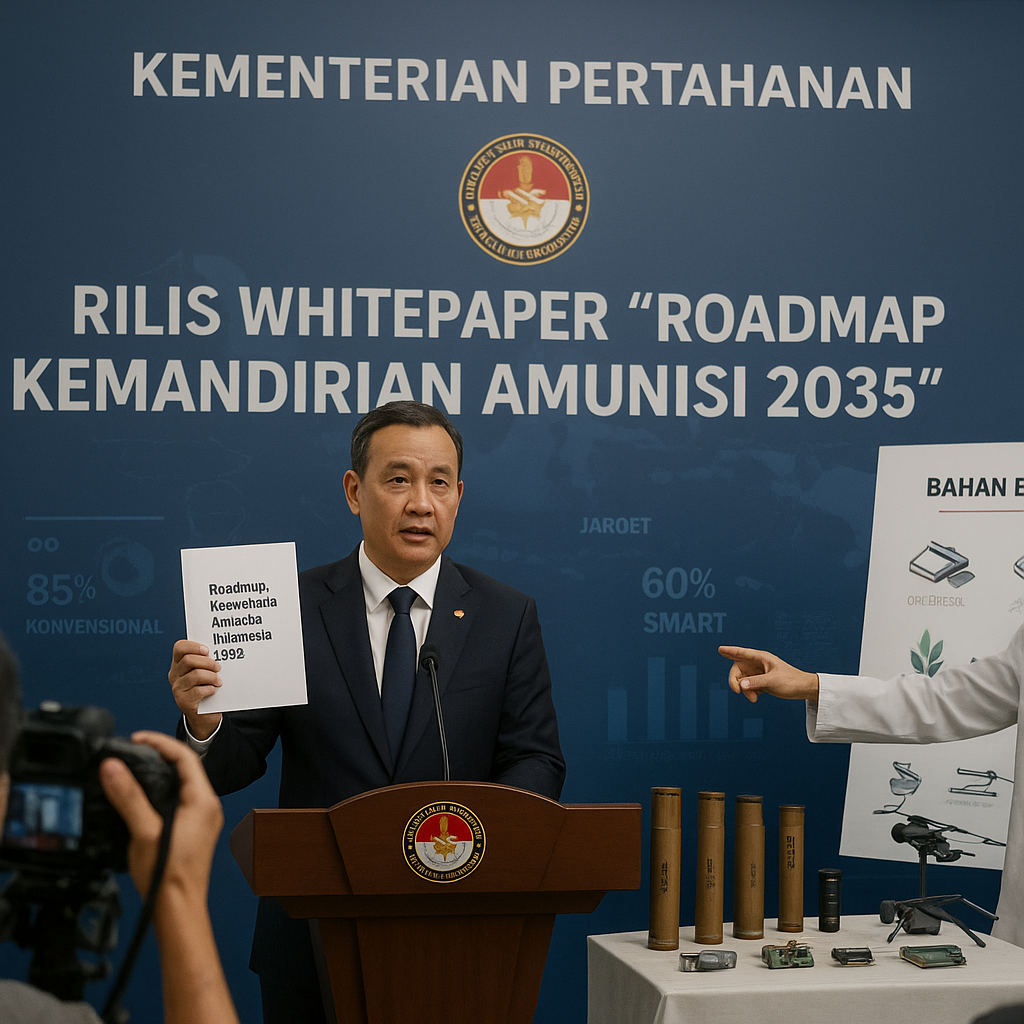 Kementerian Pertahanan Rilis Whitepaper 'Roadmap Kemandirian Amunisi 2035': Fokus pada Bahan Baku Lokal dan Smart Munitions