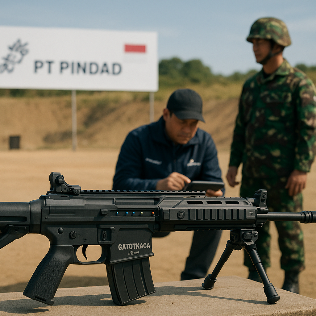 Pindad Uji Coba Prototype Senapan Serbu Kaliber 6.8mm 'Gatotkaca' dengan Teknologi Smart Rail