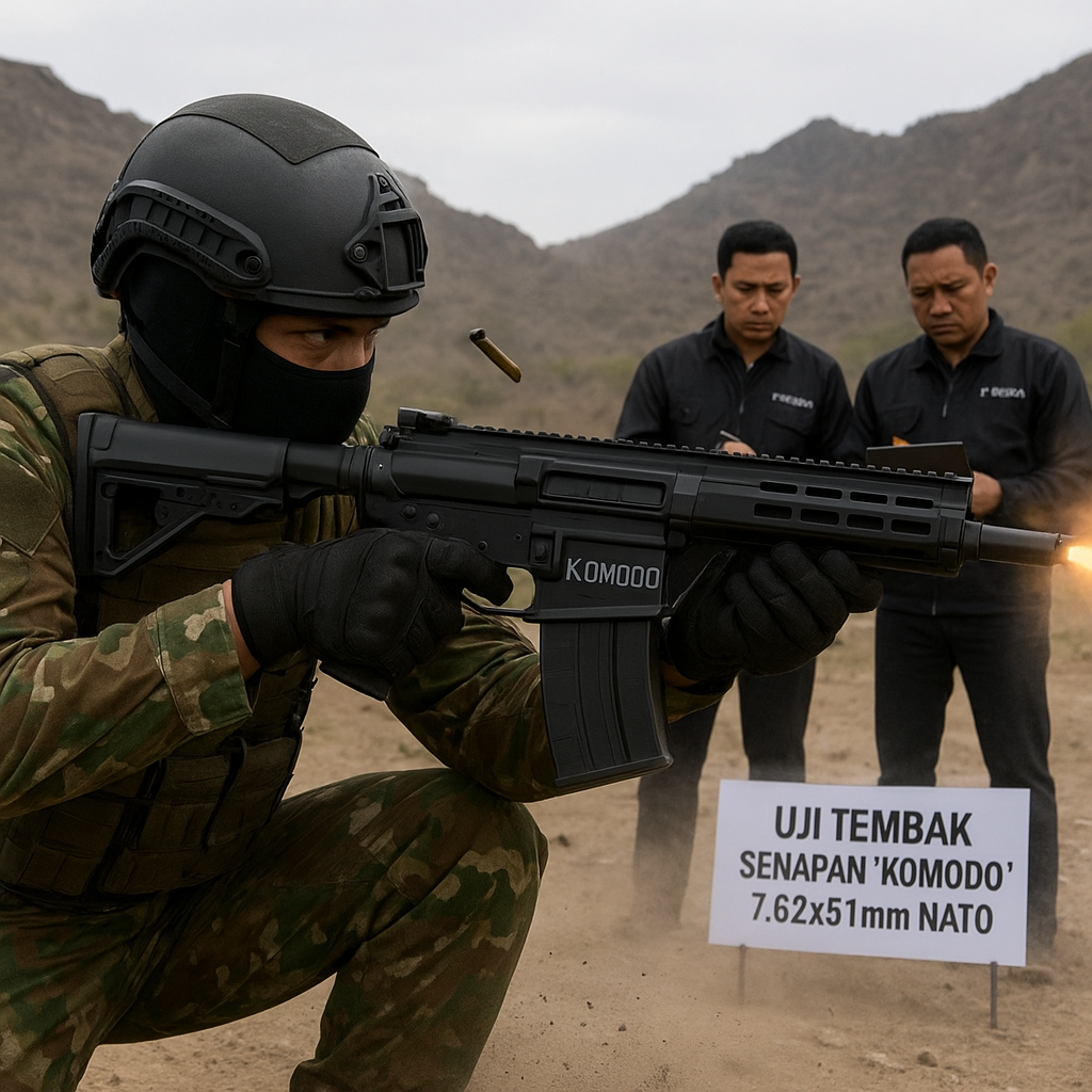 PT Pindad Uji Coba Senapan Serbu 'Komodo' Kaliber 7.62x51mm NATO, Jawab Kebutuhan Infantri di Medan Ekstrem