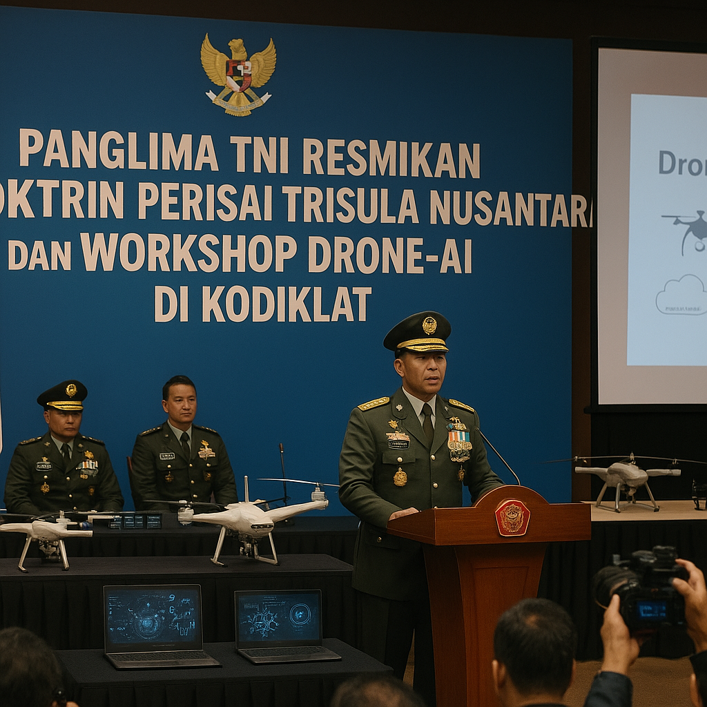 Panglima TNI Resmikan Doktrin Perisai Trisula Nusantara dan Workshop Drone-AI di Kodiklat