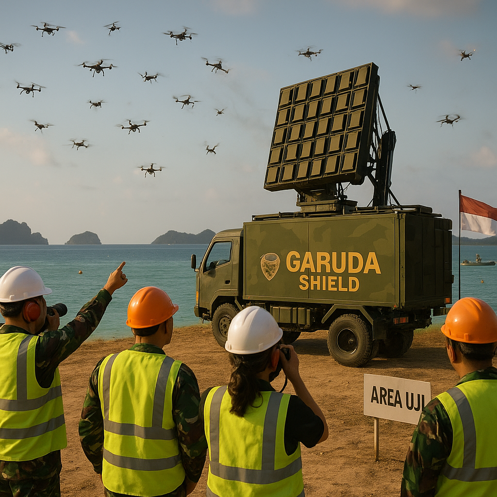 Keamanan Integrasi: Uji Coba Sistem Anti-Drone Electromagnetic Pulse Garuda Shield di Natuna