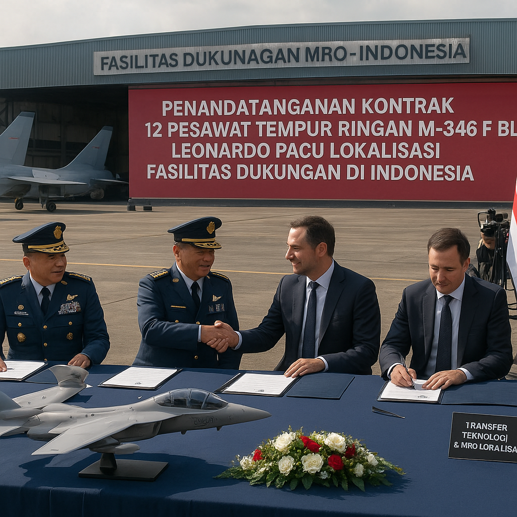 Penandatanganan Kontrak 12 Pesawat Tempur Ringan M-346 F Block 20, Leonardo Pacu Lokalisasi Fasilitas Dukungan di Indonesia