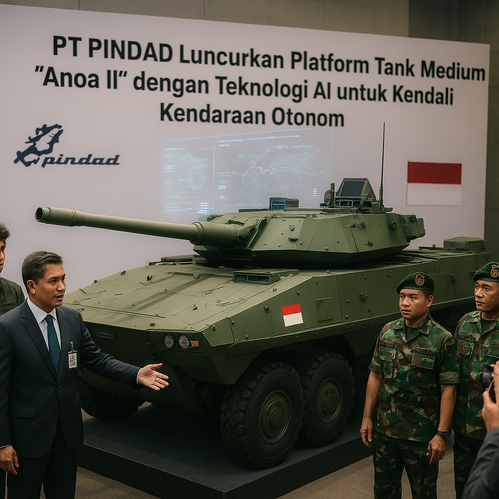 PT PINDAD Luncurkan Platform Tank Medium 'Anoa II' dengan Teknologi AI untuk Kendali Kendaraan Otonom