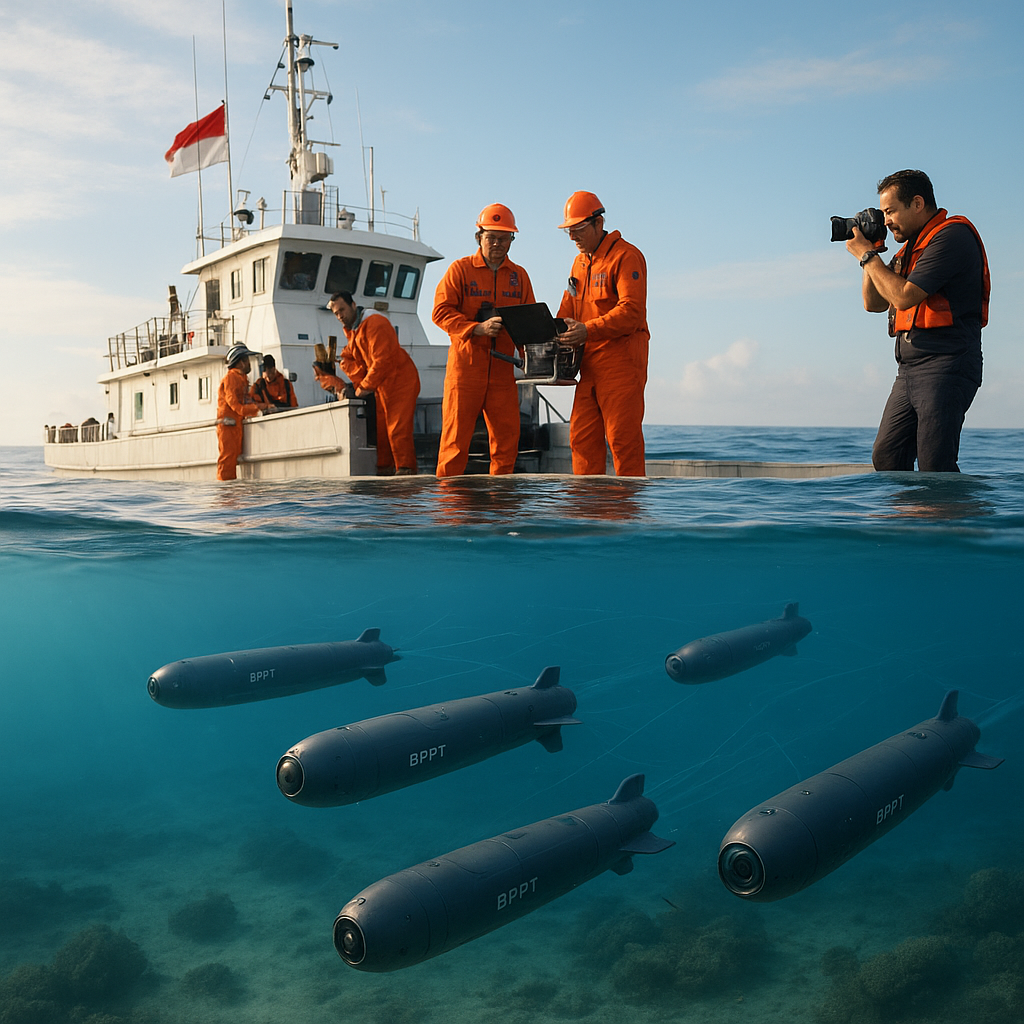 BPPT Uji Coba Sistem Drone Swarm Bawah Air Pertama untuk Patroli Maritim Otonom