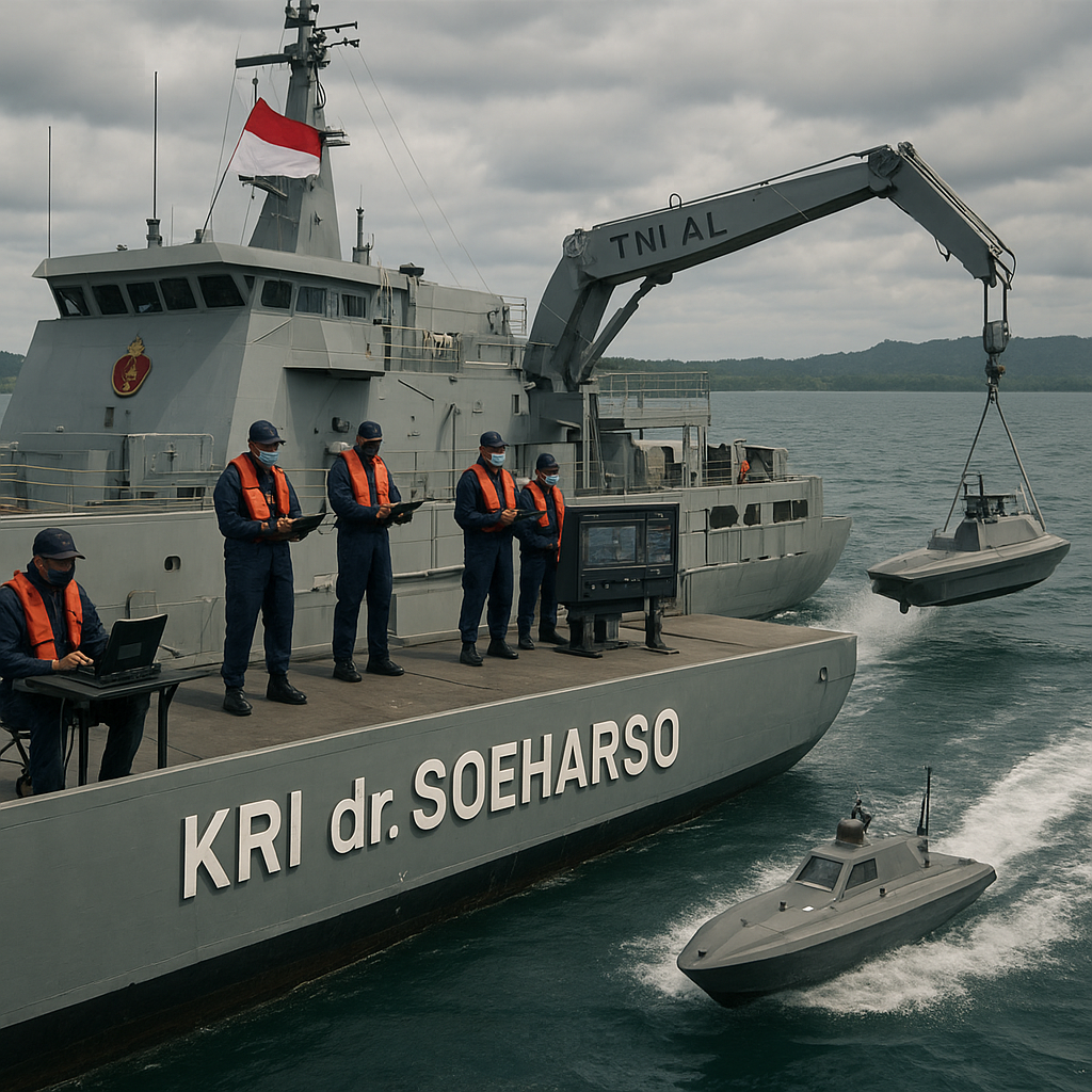 KRI dr. Soeharso Ditransformasi Jadi Kapal Induk USV Kamikaze, Uji Konsep Integrasi Drone Laut Otonom