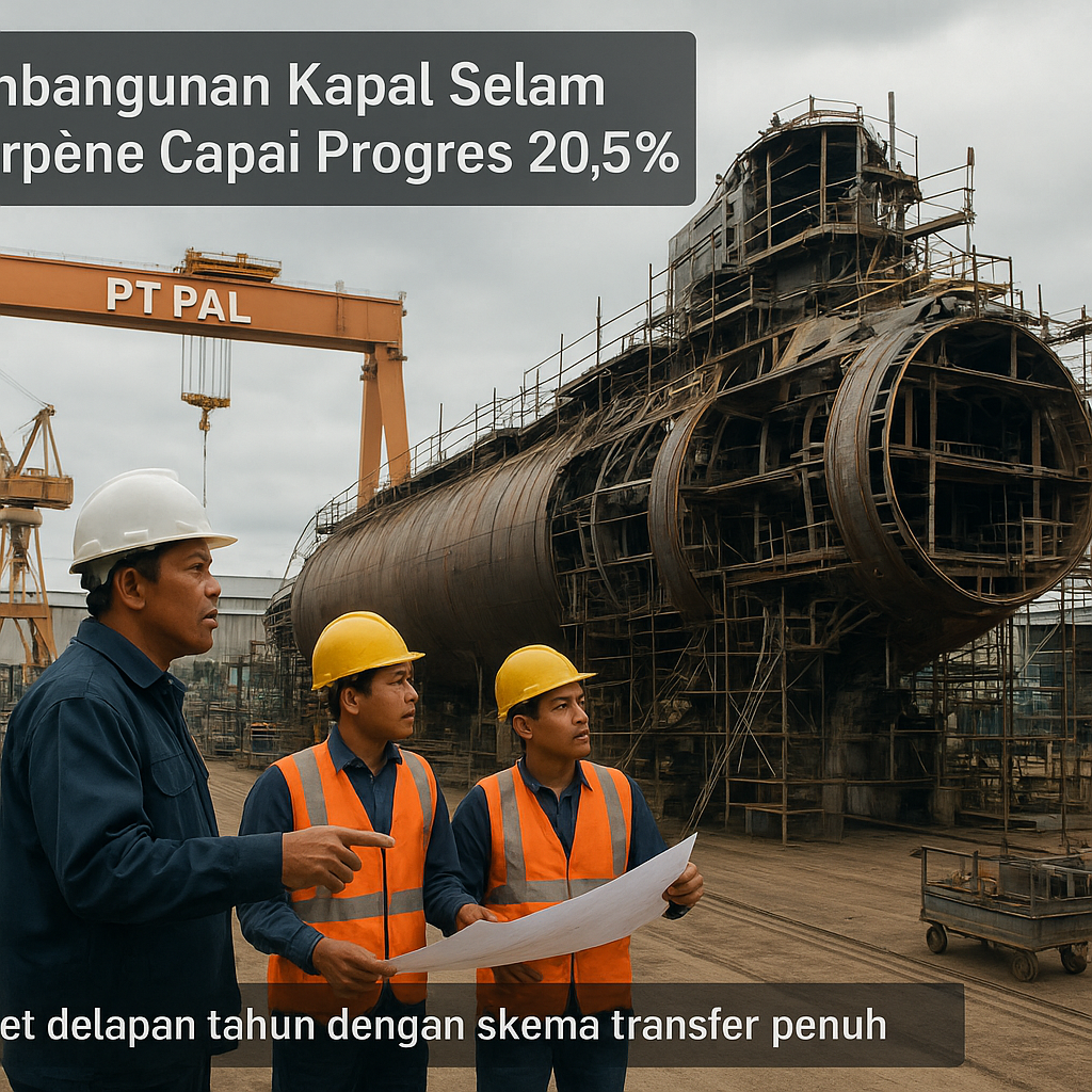 Pembangunan Kapal Selam Scorpène Capai Progres 20,5%, Target Delapan Tahun dengan Skema Transfer Penuh