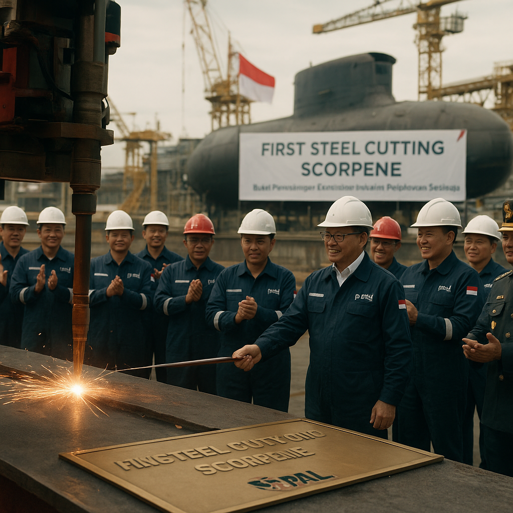 First Steel Cutting Scorpène: Bukti Pematangan Ekosistem Industri Pertahanan Strategis Nasional