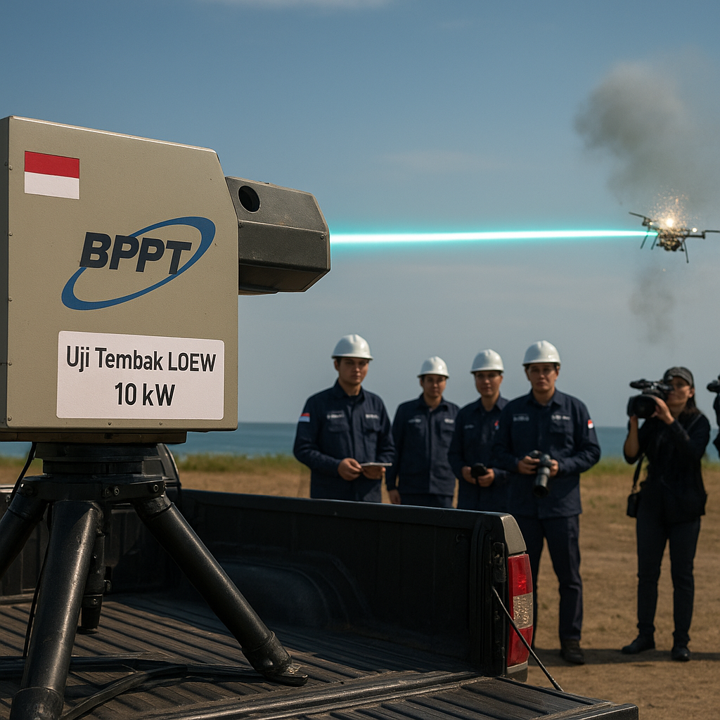 BPPT Uji Coba Prototipe Sistem Laser Directional Energy Weapon (LDEW) Skala 10 kW untuk Pertahanan Udara Jarak Dekat
