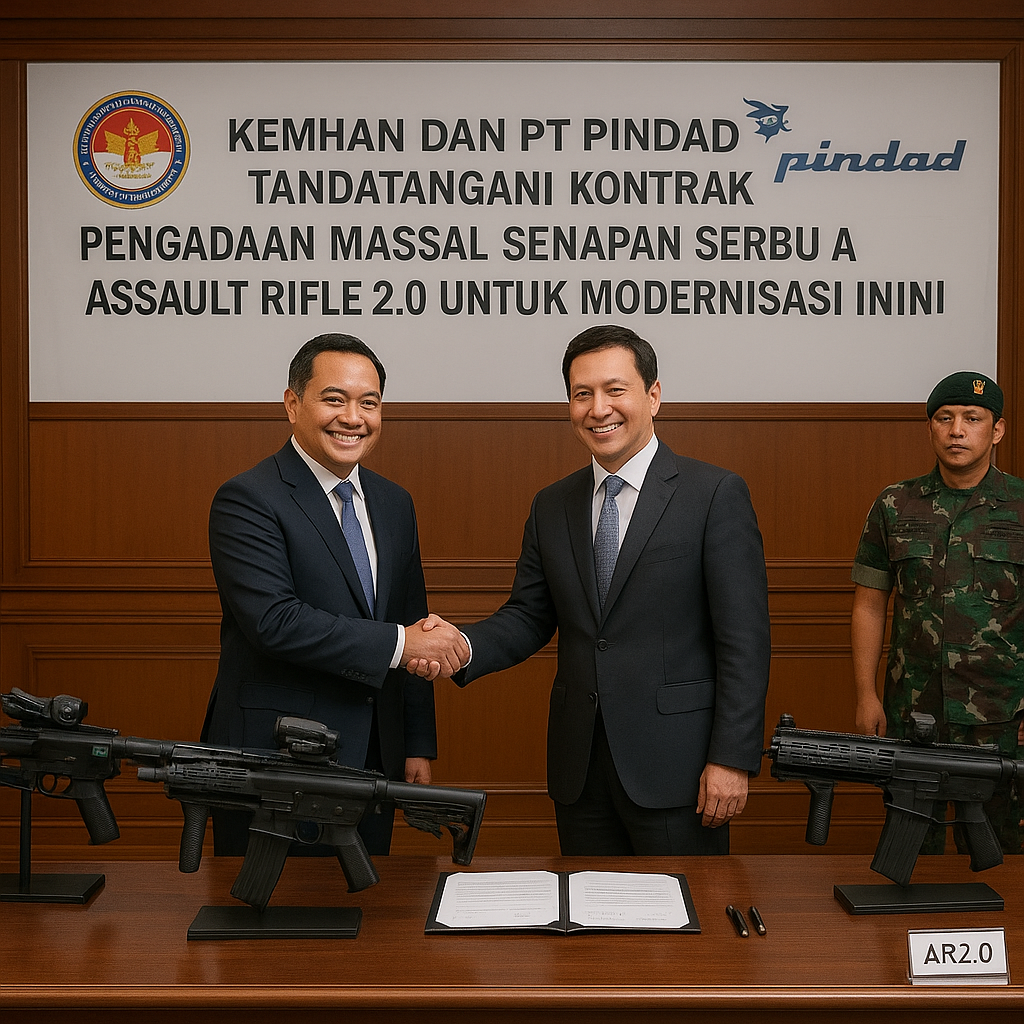 Kemhan dan PT Pindad Tandatangani Kontrak Pengadaan Massal Senapan Serbu Assault Rifle 2.0 untuk Modernisasi Infanteri TNI