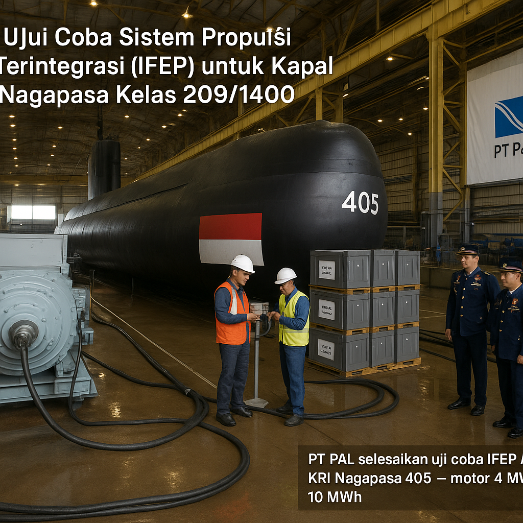 PT PAL Uji Coba Sistem Propulsi Listrik Terintegrasi (IFEP) untuk Kapal Selam Nagapasa Kelas 209/1400