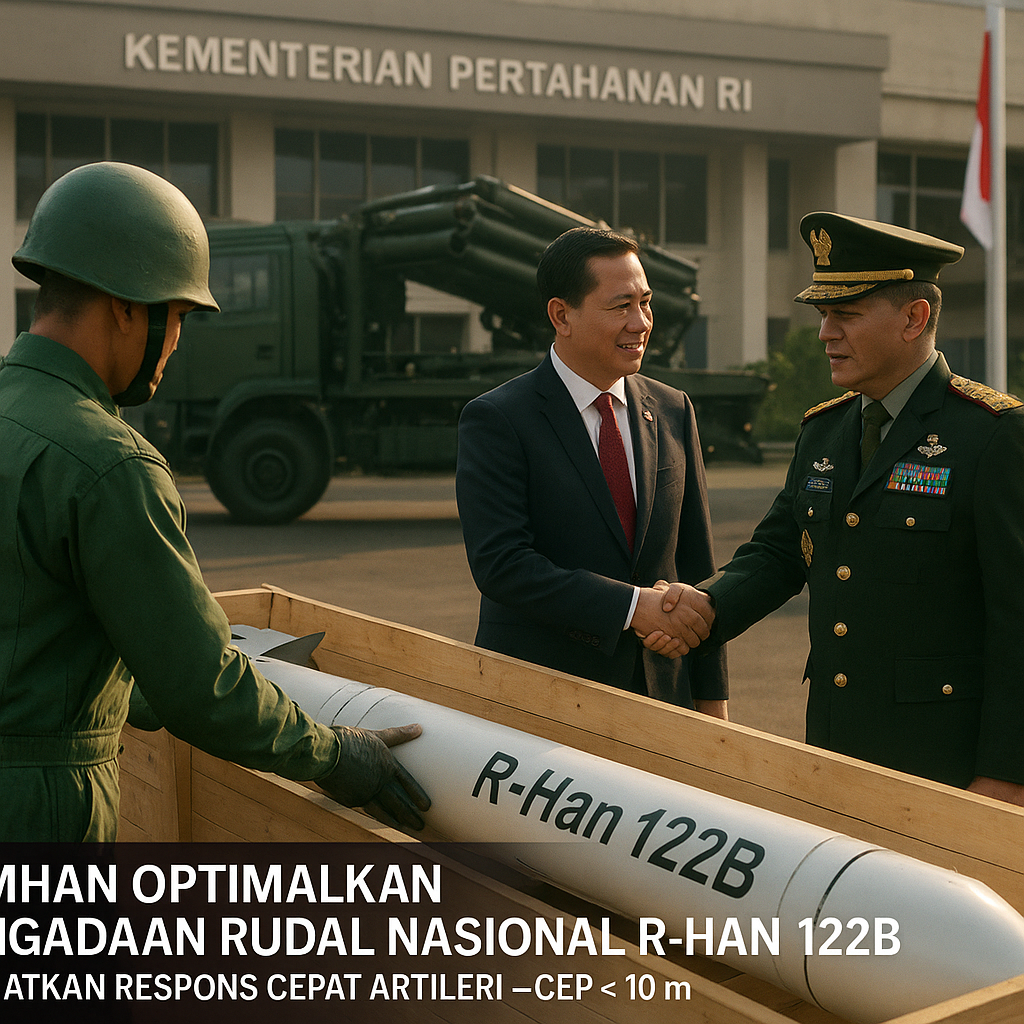 Kemhan Optimalkan Pengadaan Rudal Nasional R-Han 122B, Tingkatkan Respons Cepat Artileri