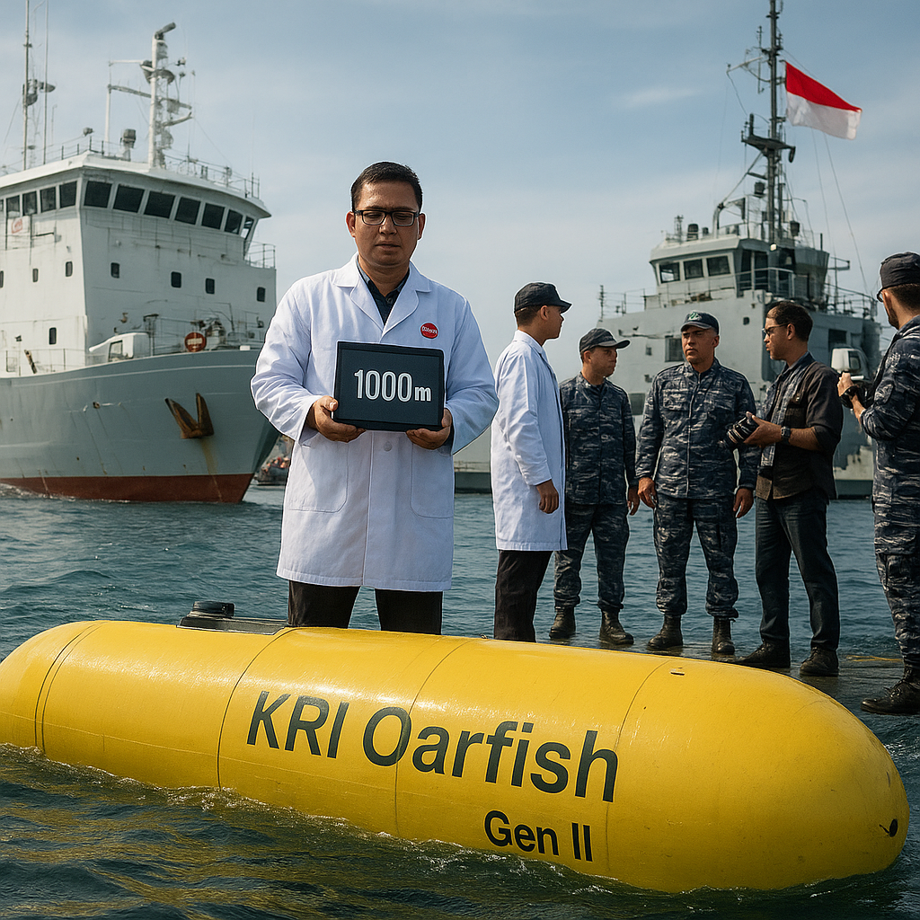 Lembaga Riset Pertahanan Uji Coba Kapal Selam Tanpa Awak KRI Oarfish Generasi Kedua