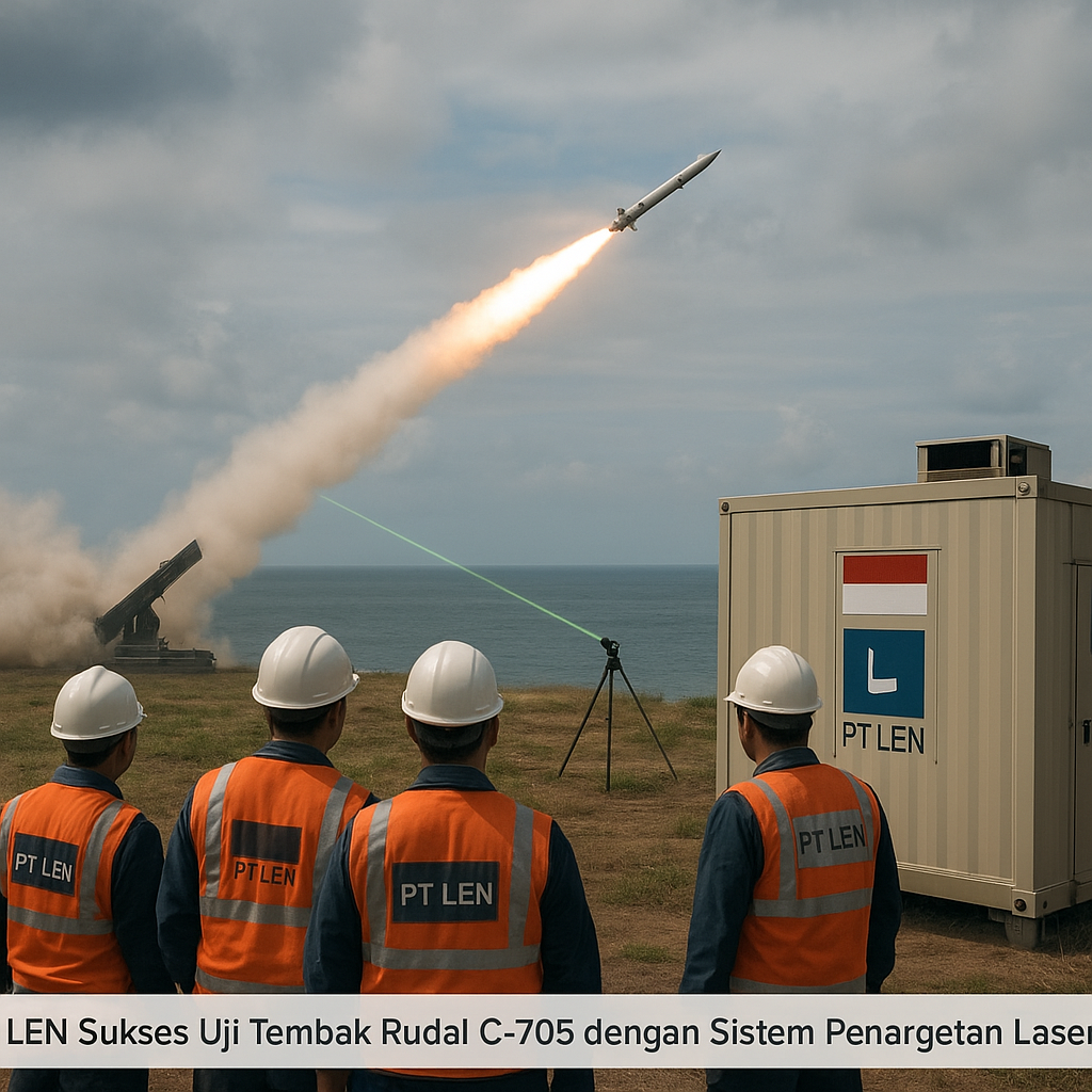 PT LEN Sukses Uji Tembak Rudal C-705 dengan Sistem Penargetan Laser Baru