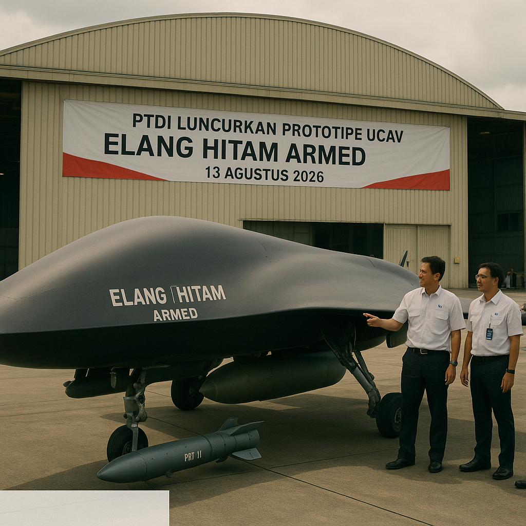 PTDI Luncurkan Prototipe Drone ARMED Elang Hitam dengan Kemampuan Serangan Darat