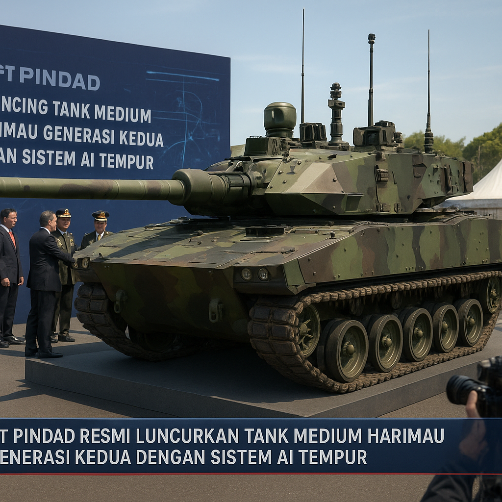 PT Pindad Resmi Luncurkan Tank Medium Harimau Generasi Kedua dengan Sistem AI Tempur