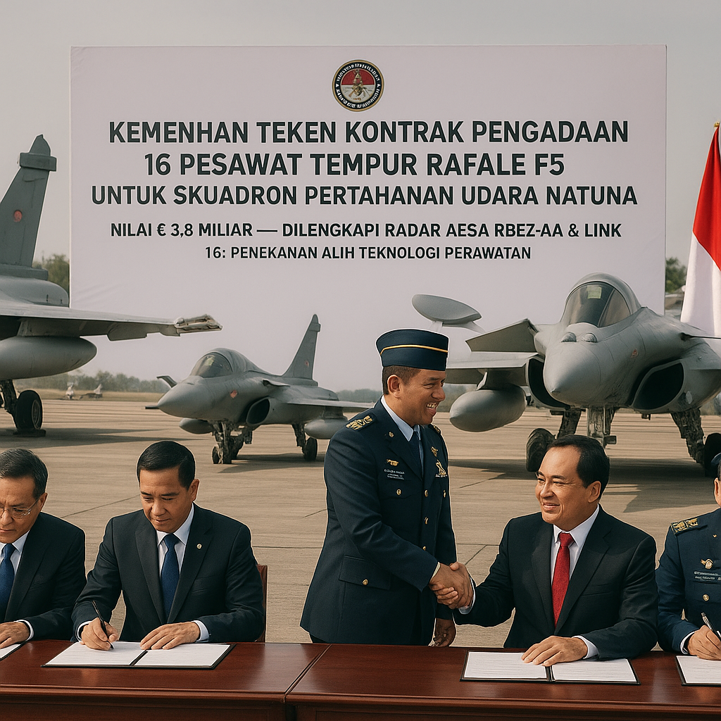 Kemenhan Teken Kontrak Pengadaan 16 Pesawat Tempur Rafale F5 untuk Skuadron Pertahanan Udara Natuna