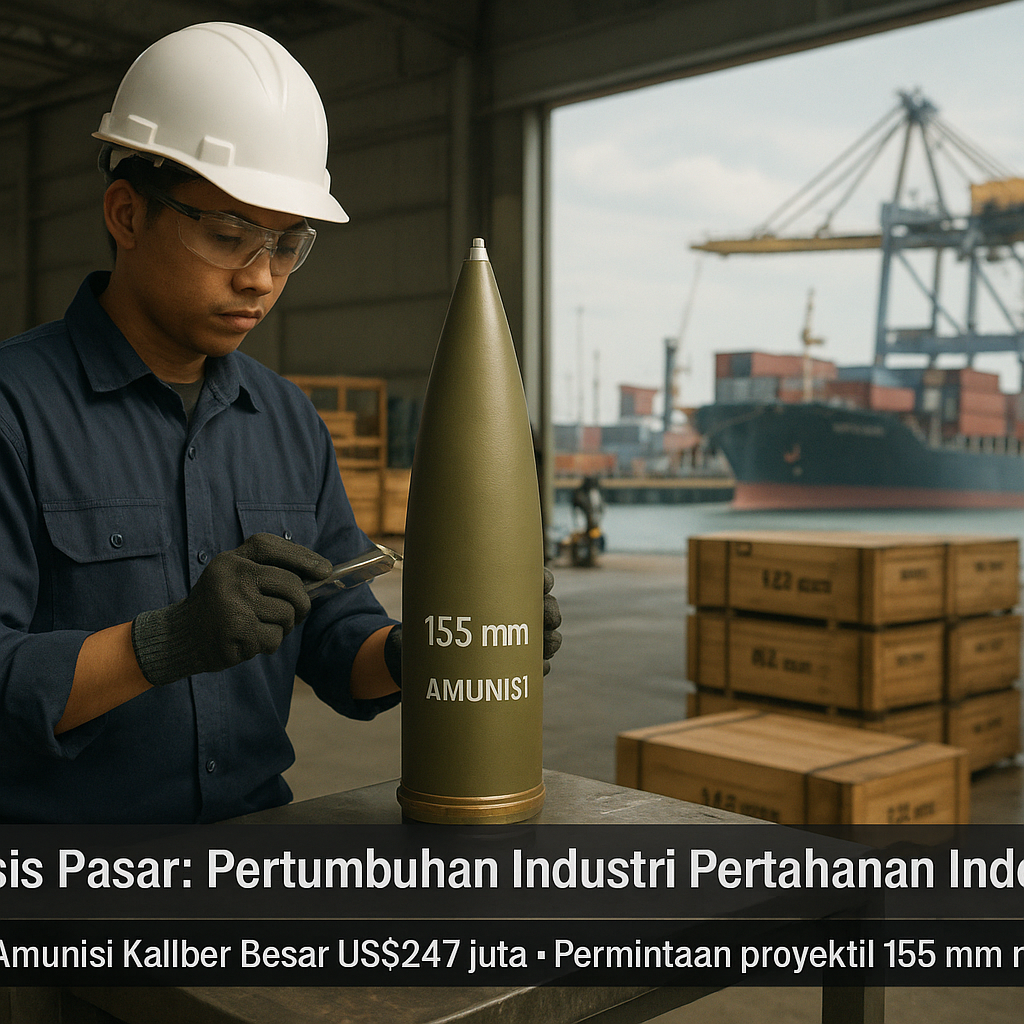 Analisis Pasar: Pertumbuhan Industri Pertahanan Indonesia Capai 12% Didorong Ekspor Amunisi Kaliber Besar