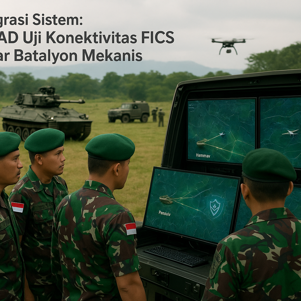 Integrasi Sistem: TNI AD Uji Konektivitas FICS (Force Integration Command System) Antar Batalyon Mekanis