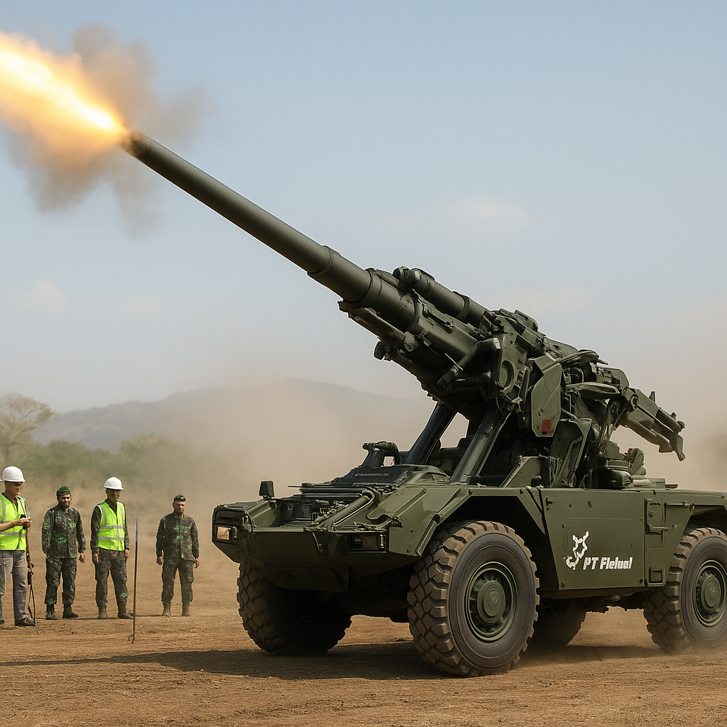 PT Pindad Selesaikan Uji Tembak Prototipe Meriam Kaliber 155mm Howitzer Generasi Baru