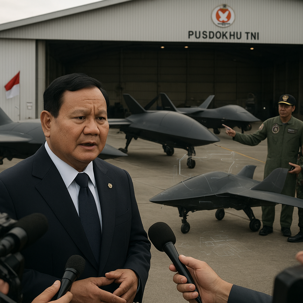 Menhan Prabowo Dorong Integrasi Sistem Drone Tempur AI ke Dalam Satuan PUSDOKHU TNI