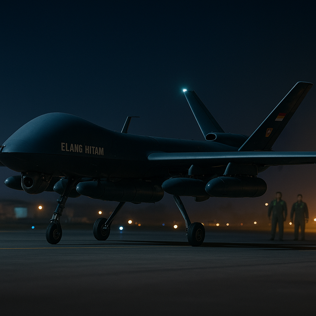Drone Tempur 'Elang Hitam' TNI AU Selesaikan Tes Terbang Malam dengan Muatan Penuh