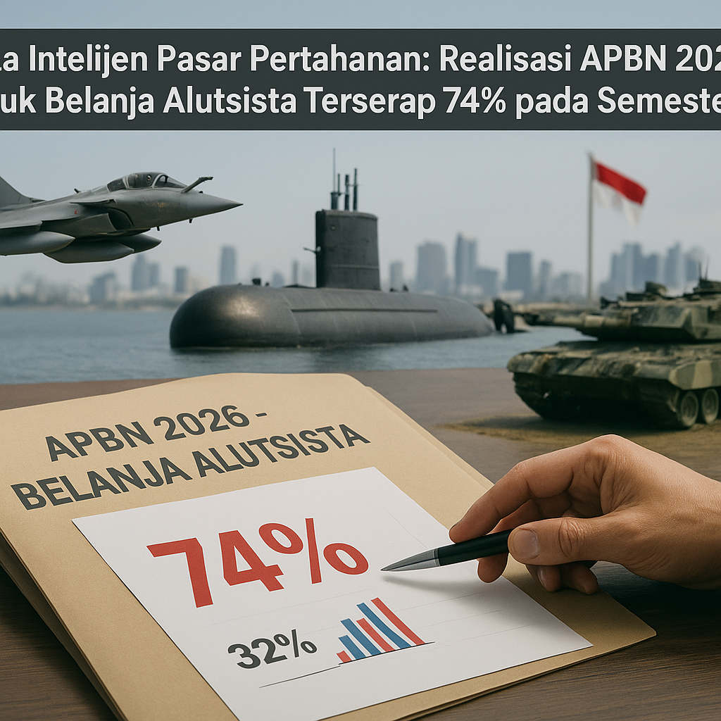 Data Intelijen Pasar Pertahanan: Realisasi APBN 2026 untuk Belanja Alutsista Terserap 74% pada Semester I