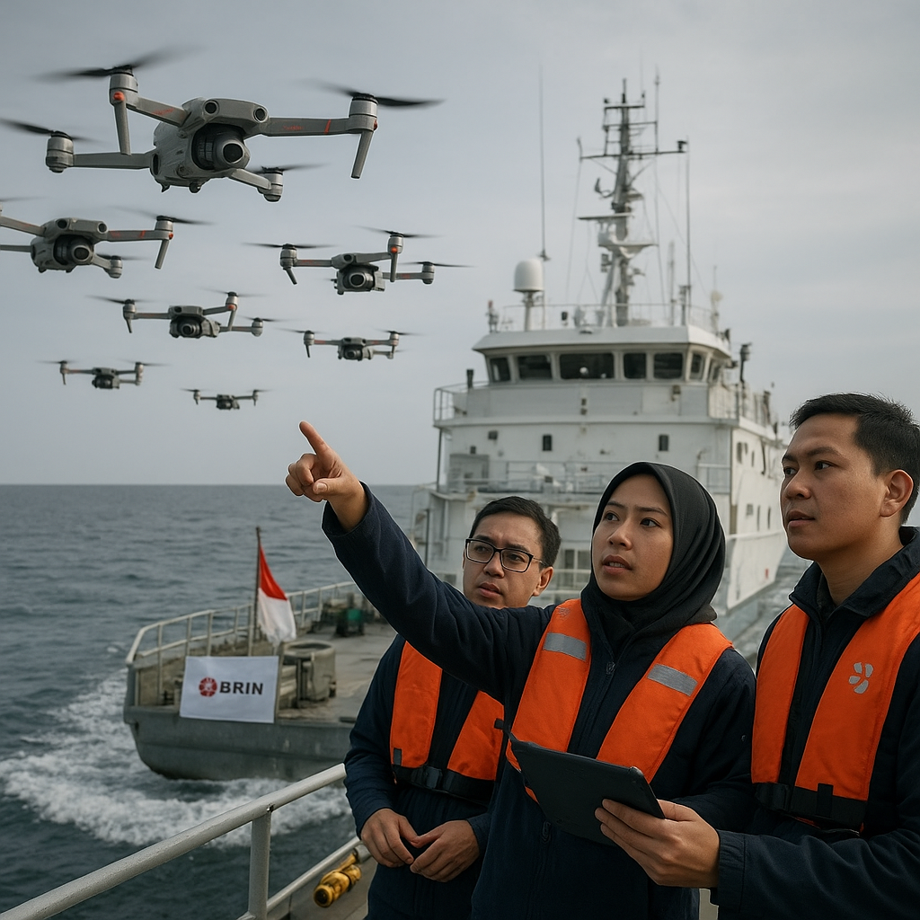 BRIN Uji Prototype Drone Swarm dengan AI untuk Misili Pengintaian Maritim