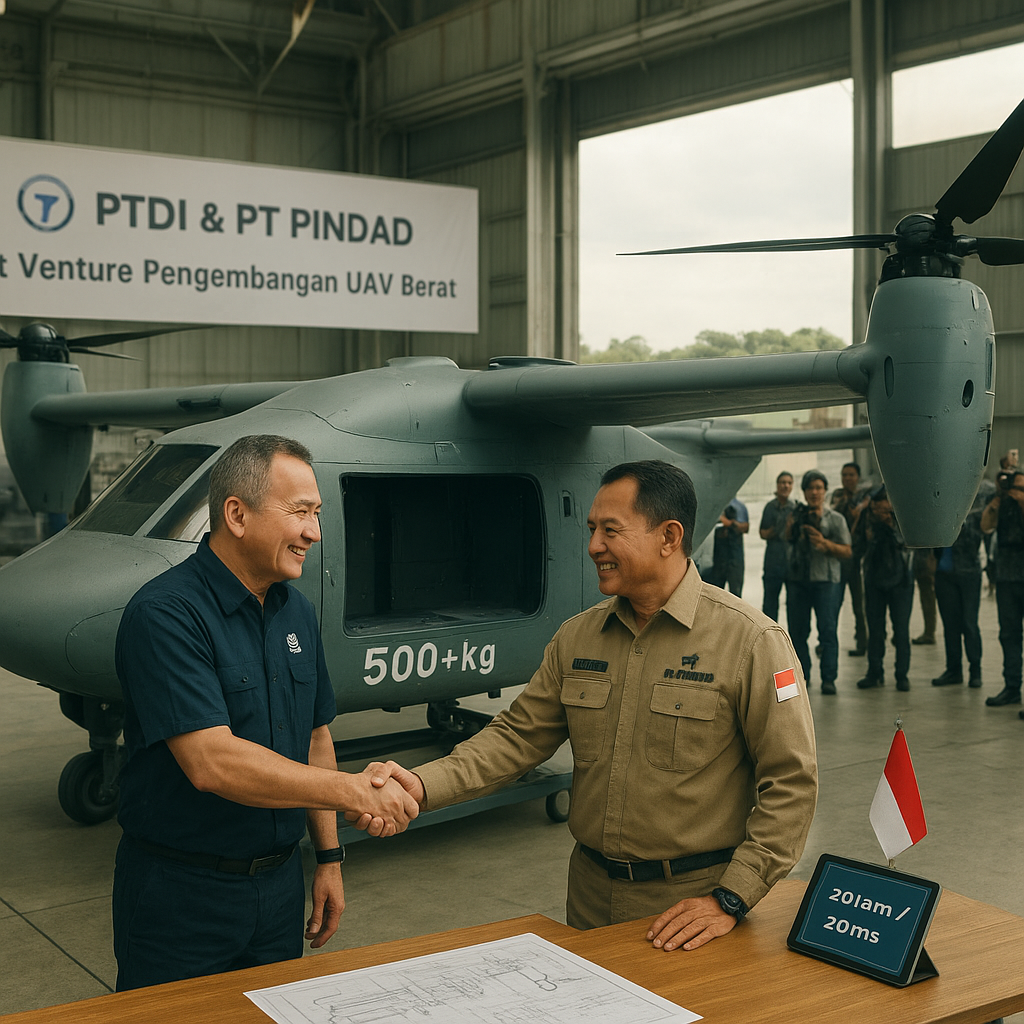 PTDI dan PT PINDAD Jajaki Kemitraan Pengembangan Kendaraan Udara Tak Berawak (UAV) Berat