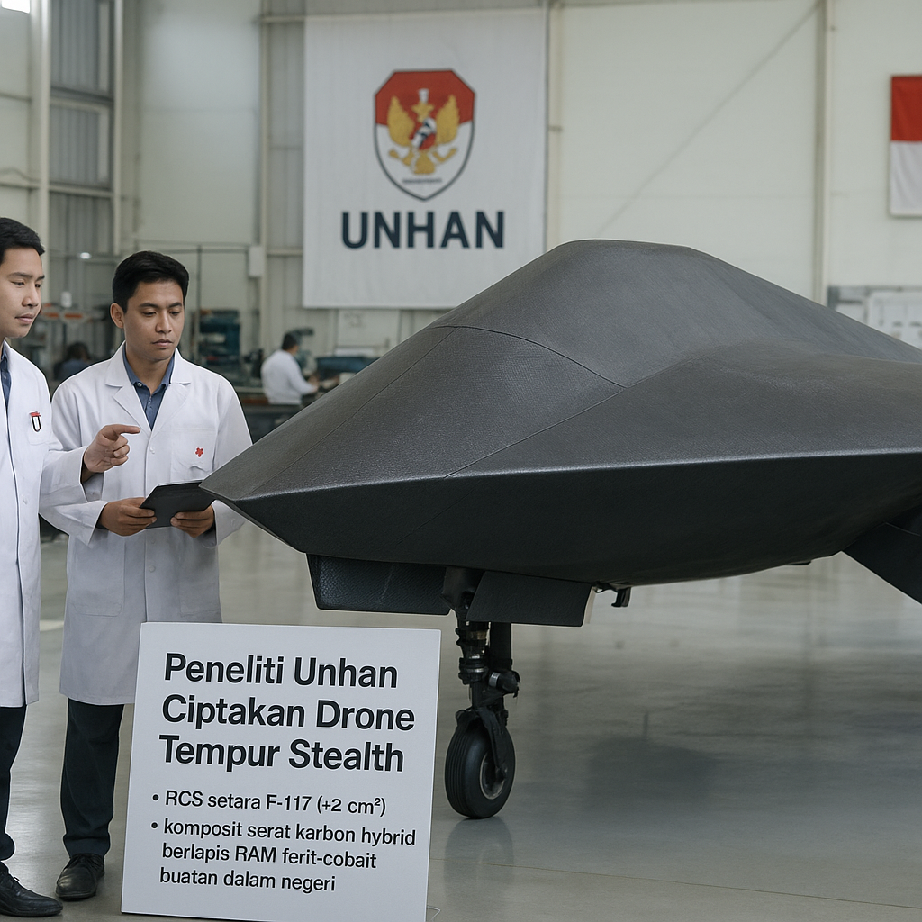 Peneliti Unhan Ciptakan Drone Tempur Stealth dengan Material Komposit Lokal Berlapis RAM