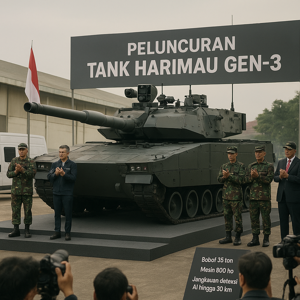 PT Pindad Luncurkan Tank Harimau Gen-3 dengan Sistem AI Pertempuran