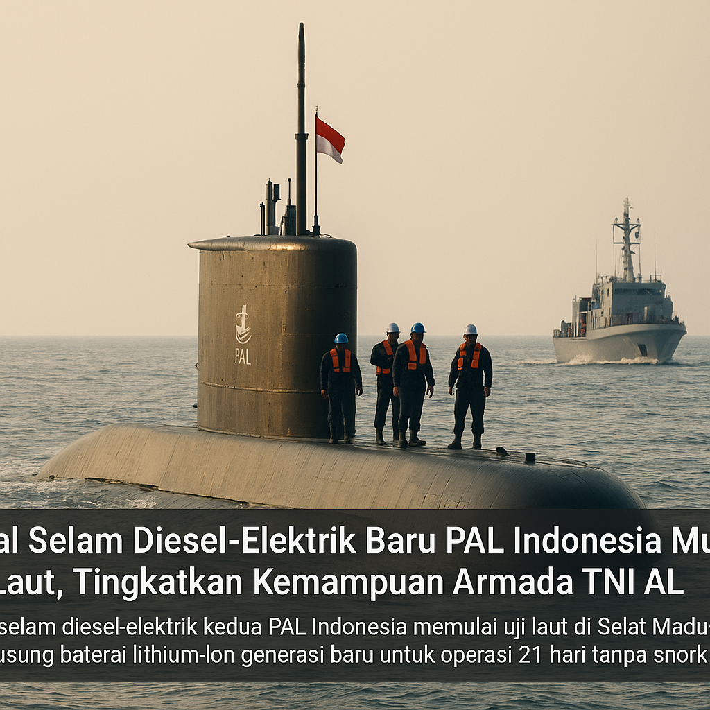 Kapal Selam Diesel-Elektrik Baru PAL Indonesia Mulai Uji Laut, Tingkatkan Kemampuan Armada TNI AL