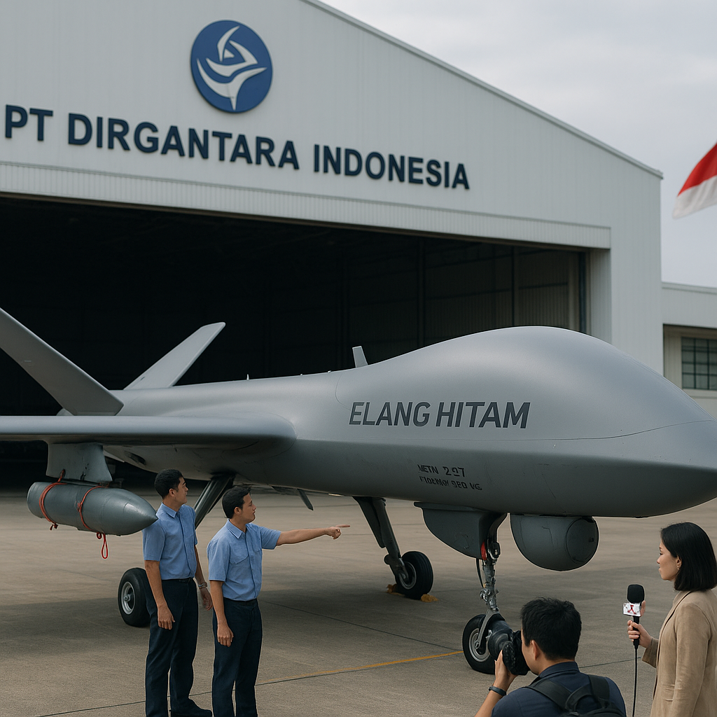 PT Dirgantara Indonesia Selesaikan Produksi Drone Tempur Elang Hitam Versi Bersenjata