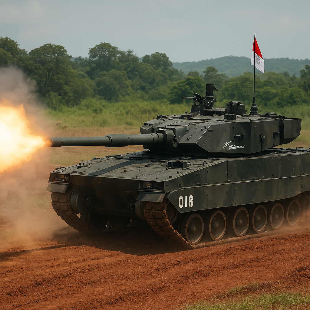 PT Pindad Uji Coba Tank Medium Harimau dengan Kanon 105mm Baru