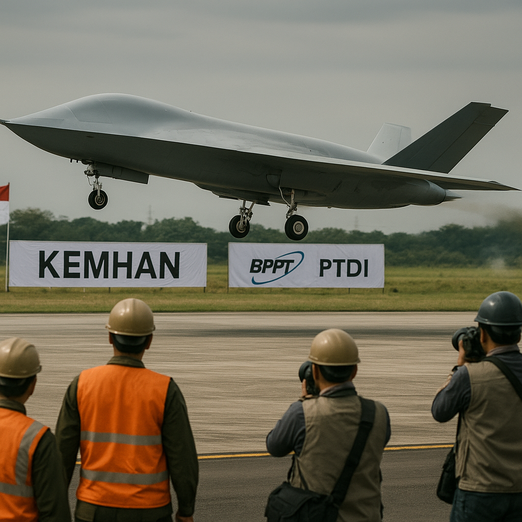 Kemhan Gandeng BPPT Uji Coba Drone Tempur 'Elang Hendro' Buatan PTDI