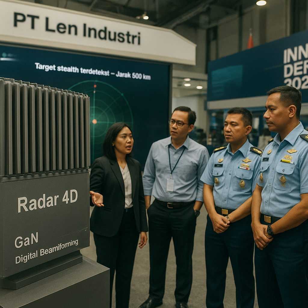 PT Len Industri Presentasi Kapabilitas Radar 4D untuk Pertahanan Udara Nasional dalam Indo Defence 2026