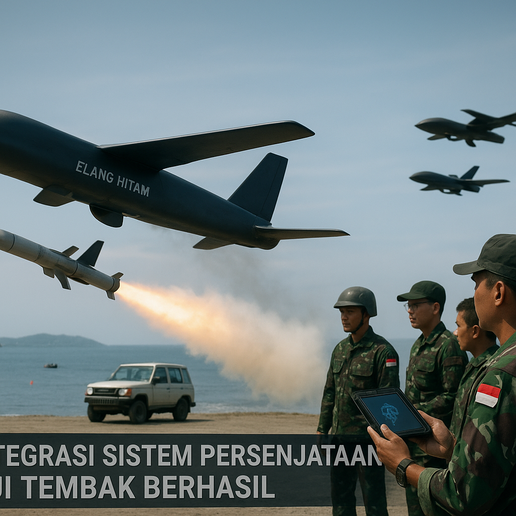 Integrasi Sistem Persenjataan: Uji Tembak Berhasil Drone Tempur Elang Hitam Dilengkapi Rudal Pasopati dengan Jamming-Resistant Link