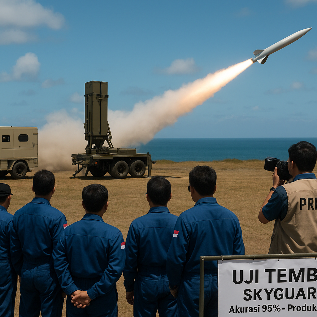 Sistem Rudal Pertahanan Udara Skyguard-3 Buatan PT Len Industri Lolos Uji Tembak