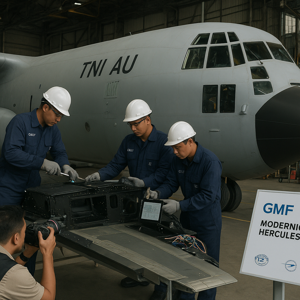 GMF Tuntaskan Modernisasi Struktural dan Avionik Hercules C-130H, Teknologi Lockheed Martin Ditransfer ke PT DI