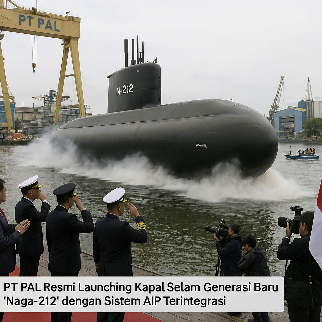 PT PAL Resmi Launching Kapal Selam Generasi Baru 'Naga-212' dengan Sistem AIP Terintegrasi