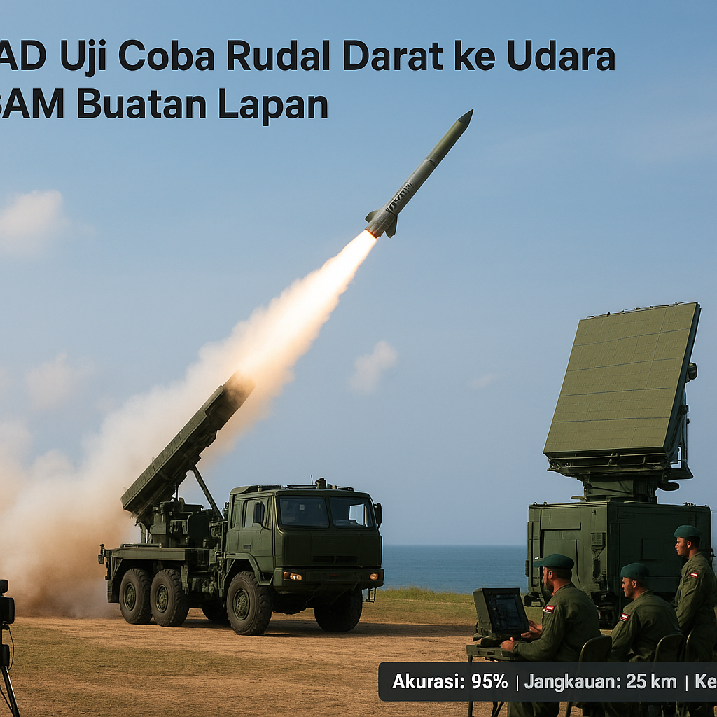 TNI AD Uji Coba Rudal Darat ke Udara QRSAM Buatan Lapan