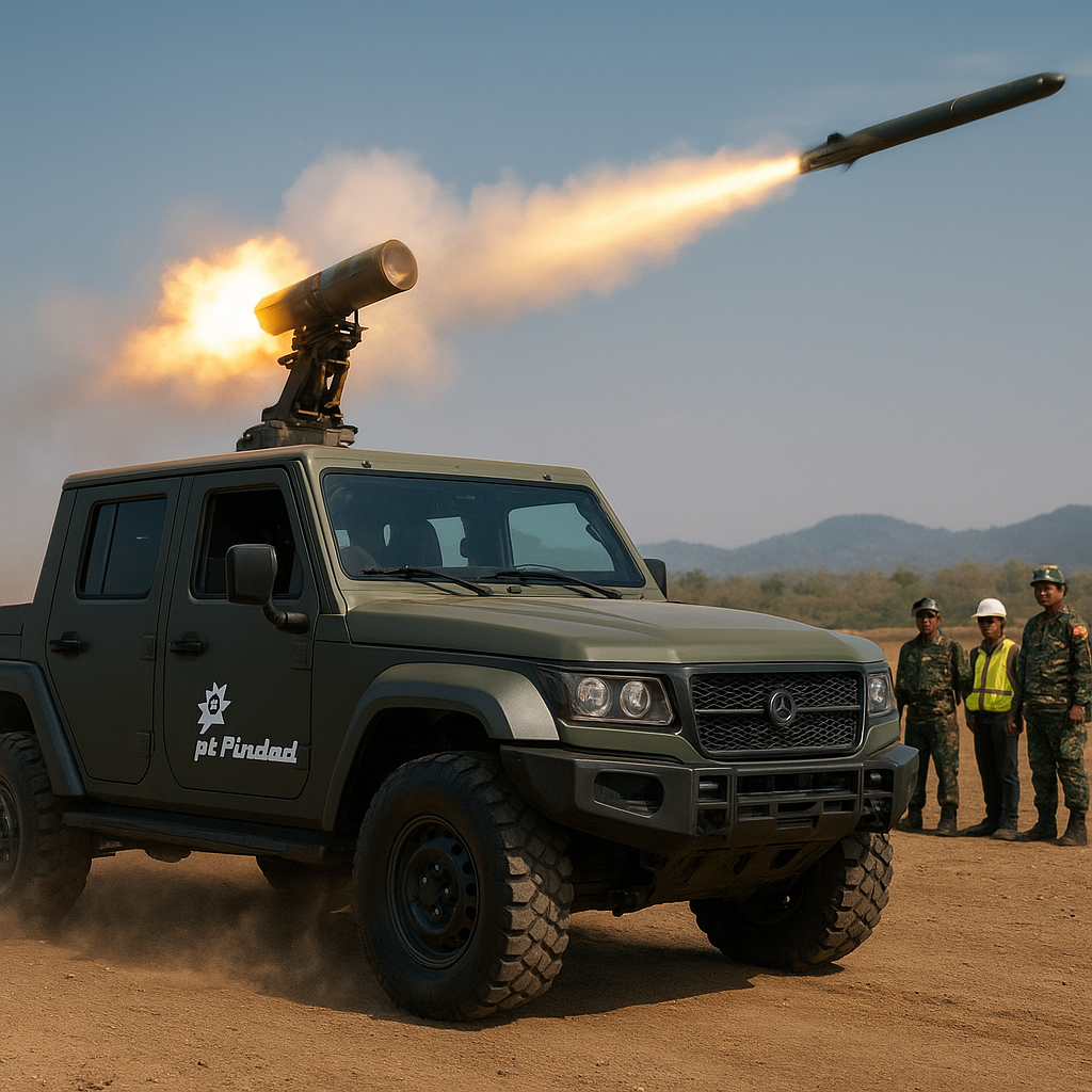 PT Pindad Uji Tembak Varian Maung 4x4 dengan Sistem Rudal Anti-Tank Generasi Baru