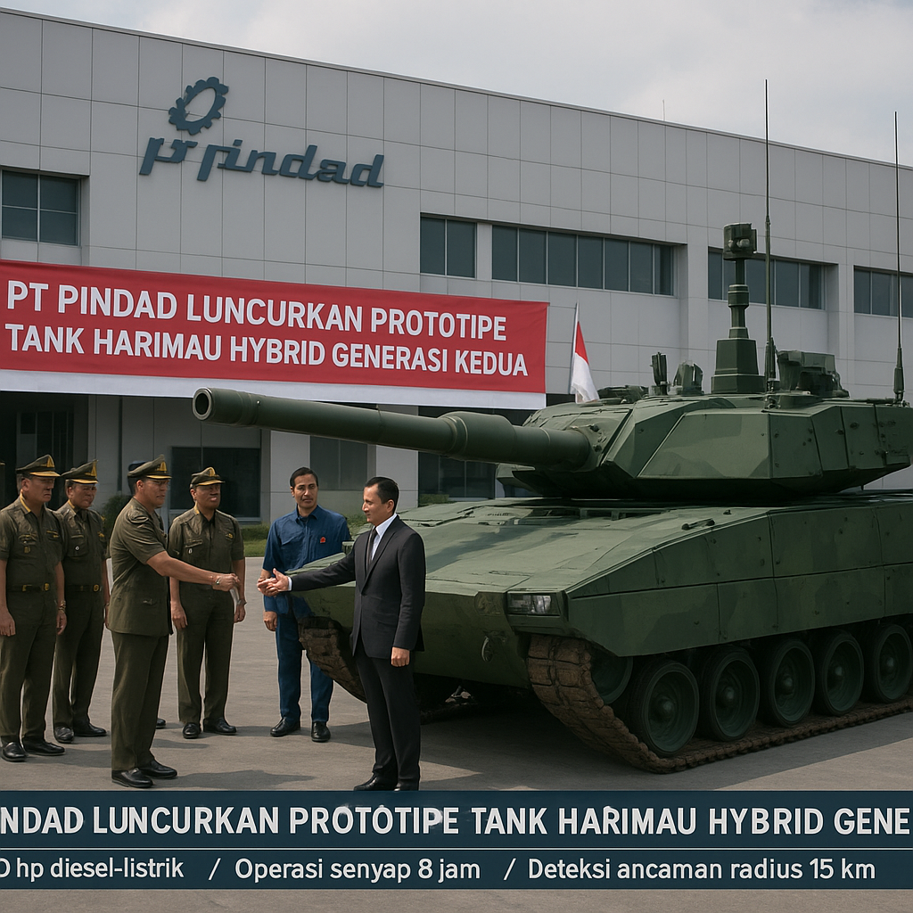 PT Pindad Luncurkan Prototipe Tank Harimau Hybrid Generasi Kedua dengan Sistem AI Tempur Otonom