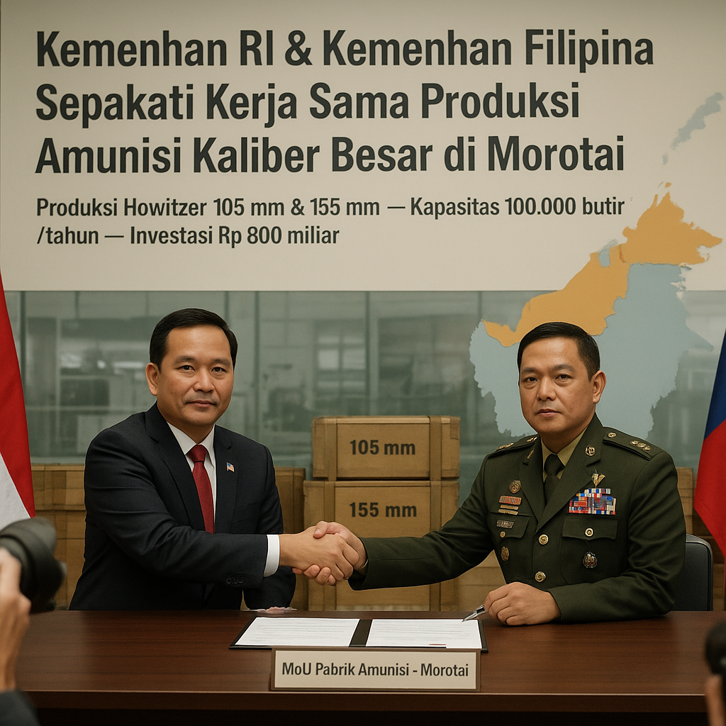 Kemenhan dan Kemhan Filipina Sepakati Kerja Sama Produksi Amunisi Kaliber Besar di Kawasan Timur Indonesia