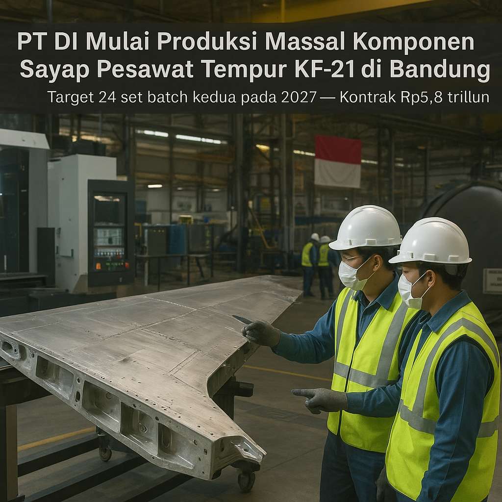 PT DI Mulai Produksi Massal Komponen Sayap Pesawat Tempur KF-21 di Bandung
