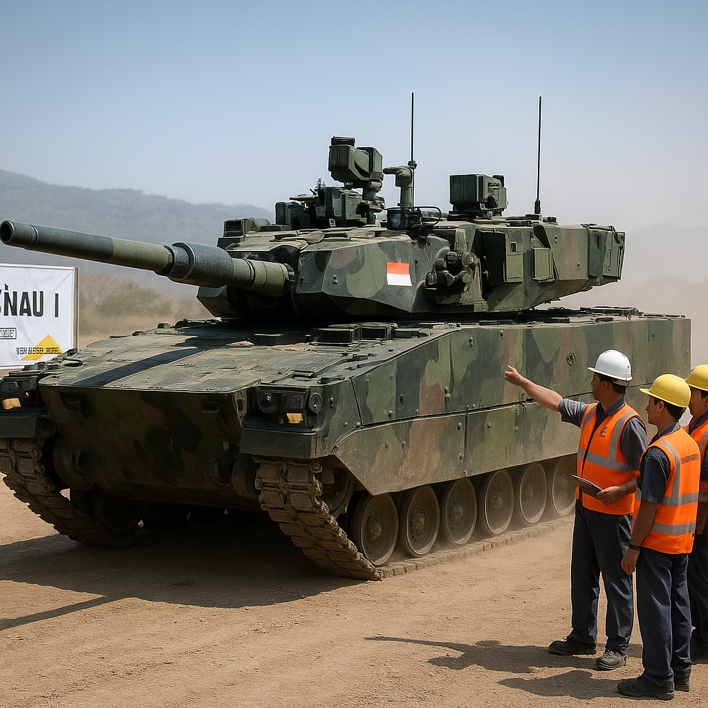 PT Pindad Uji Coba Tank Medium Harimau II dengan Sistem APS Iron Fist