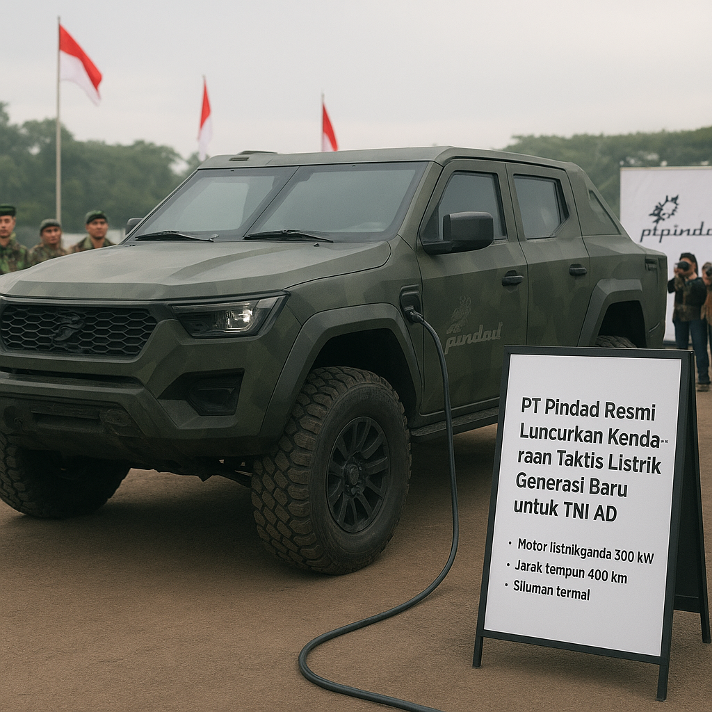 PT Pindad Resmi Luncurkan Kendaraan Taktis Listrik Generasi Baru untuk TNI AD