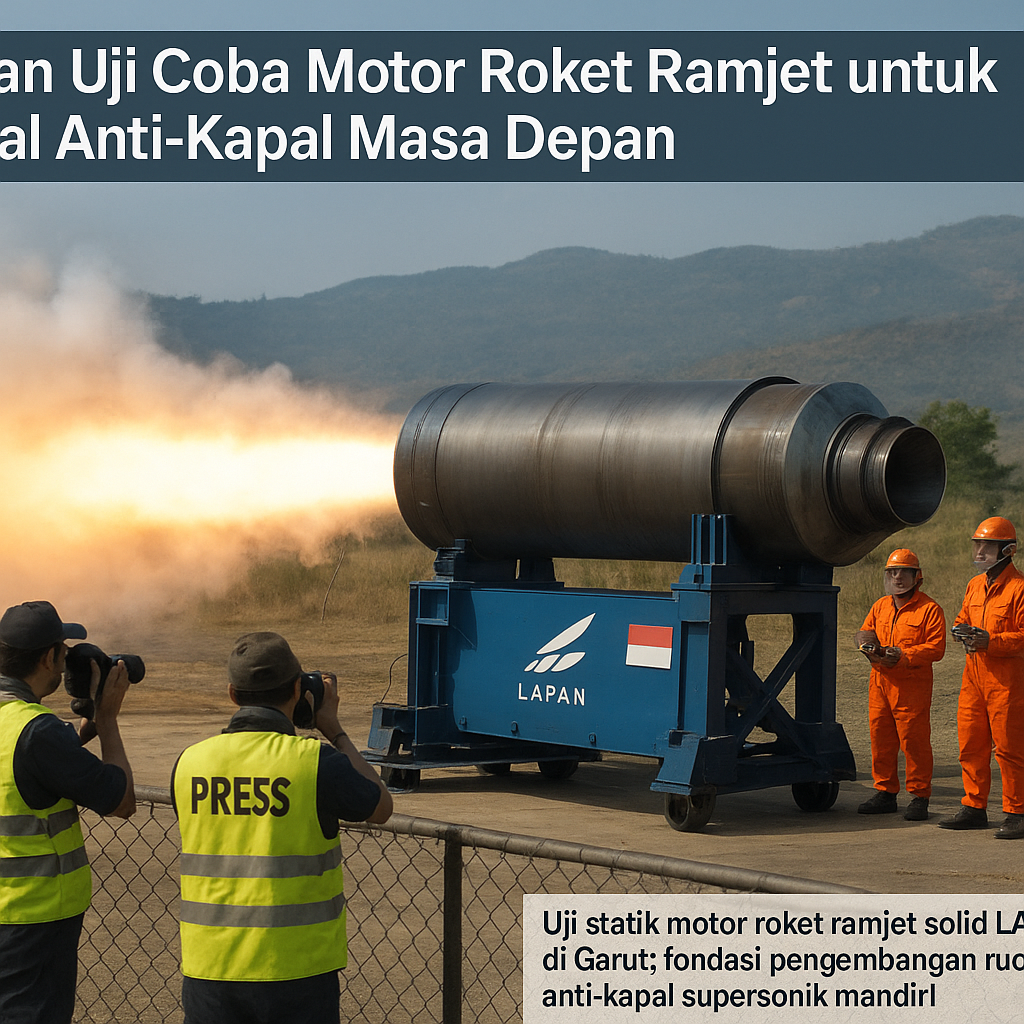 Lapan Uji Coba Motor Roket Ramjet untuk Rudal Anti-Kapal Masa Depan