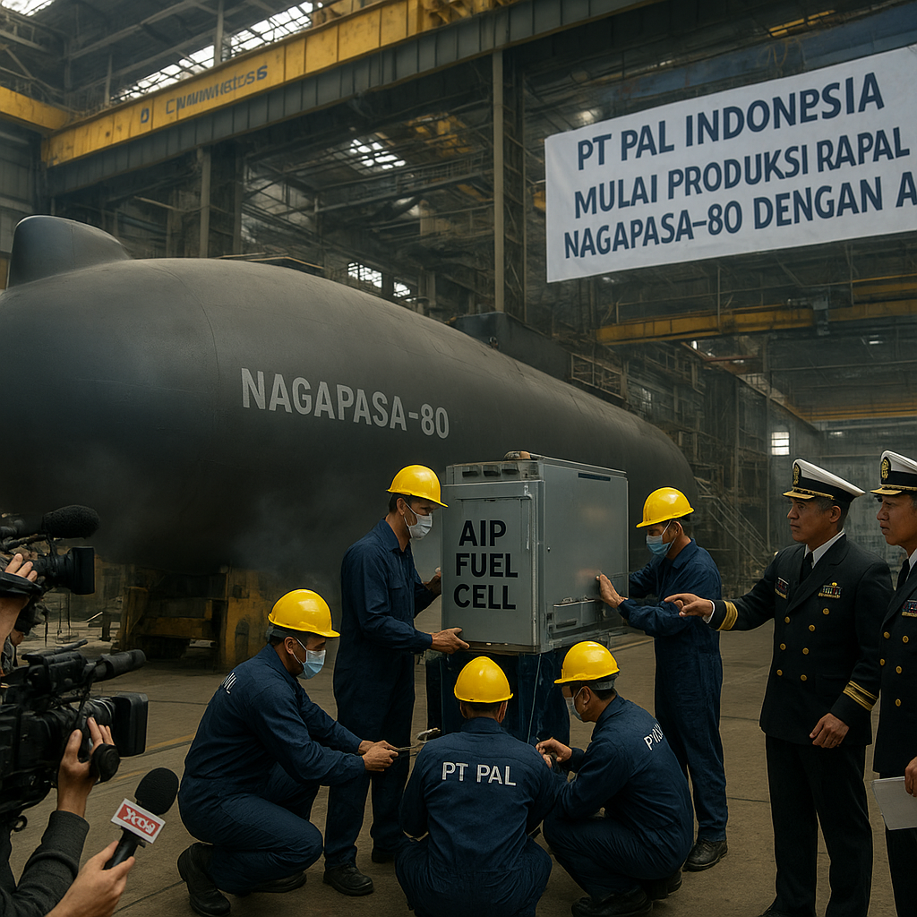 PT PAL Indonesia Mulai Produksi Kapal Selam Nagapasa-80 dengan Sistem Propulsi Independen Udara (AIP)